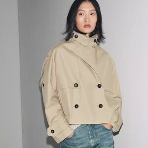 Zara NWT ZW Collection short water repellent trench coat 0518/240